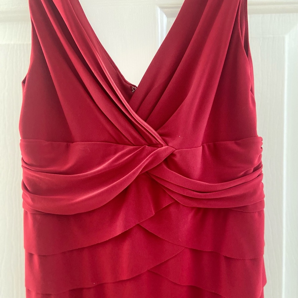 Jones New York Red, layered, bandage cocktail dress Size 4
